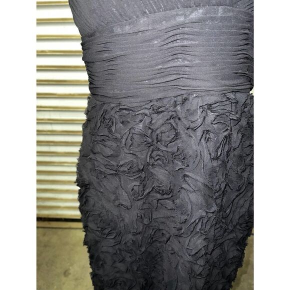 JS Collections dress Strapless Chiffon evening Black sweetheart back zip lined - Picture 7 of 10